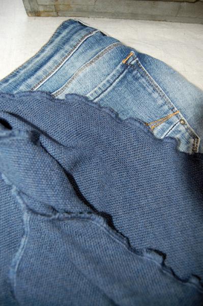 Invero Dreiecktuch Gina jeans, Farben , Struktur, Muster zu Jeans