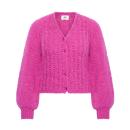 Cardigan, Strickjacke Mila Dalia Pink von INTI Knitwear, Grobstrick, Ballonärmel, Alpakawolle